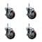 Service Caster 4'' Maroon Poly Swivel 7/16'' Grip Ring Stem Caster Set with Brake, 4PK SCC-GR20S414-PPUB-MRN-TLB-716138-4 - alternate 1